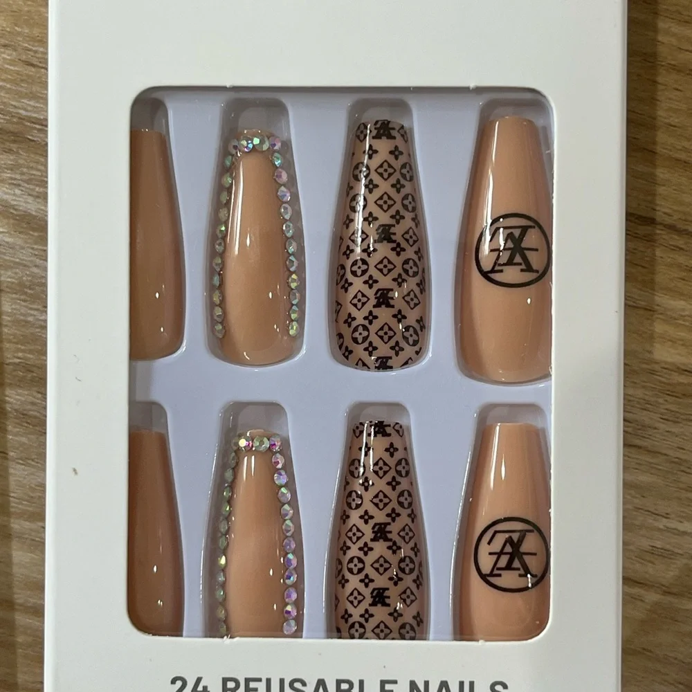Designer Patterned Reusable Nails Handmade